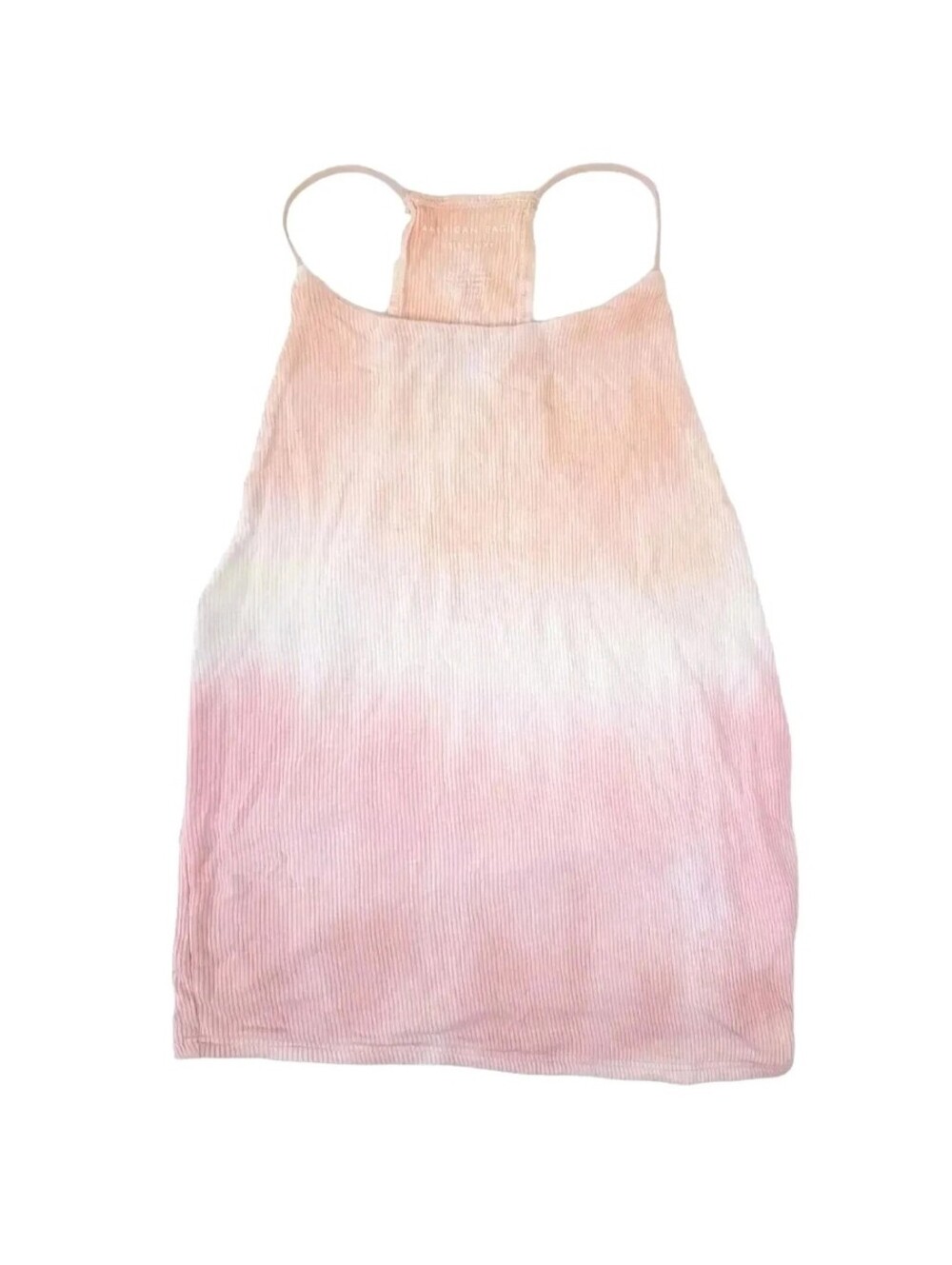 American Eagle Tank Top Womens Small Halter Crop Rib Sexy Soft Racerback Ombre